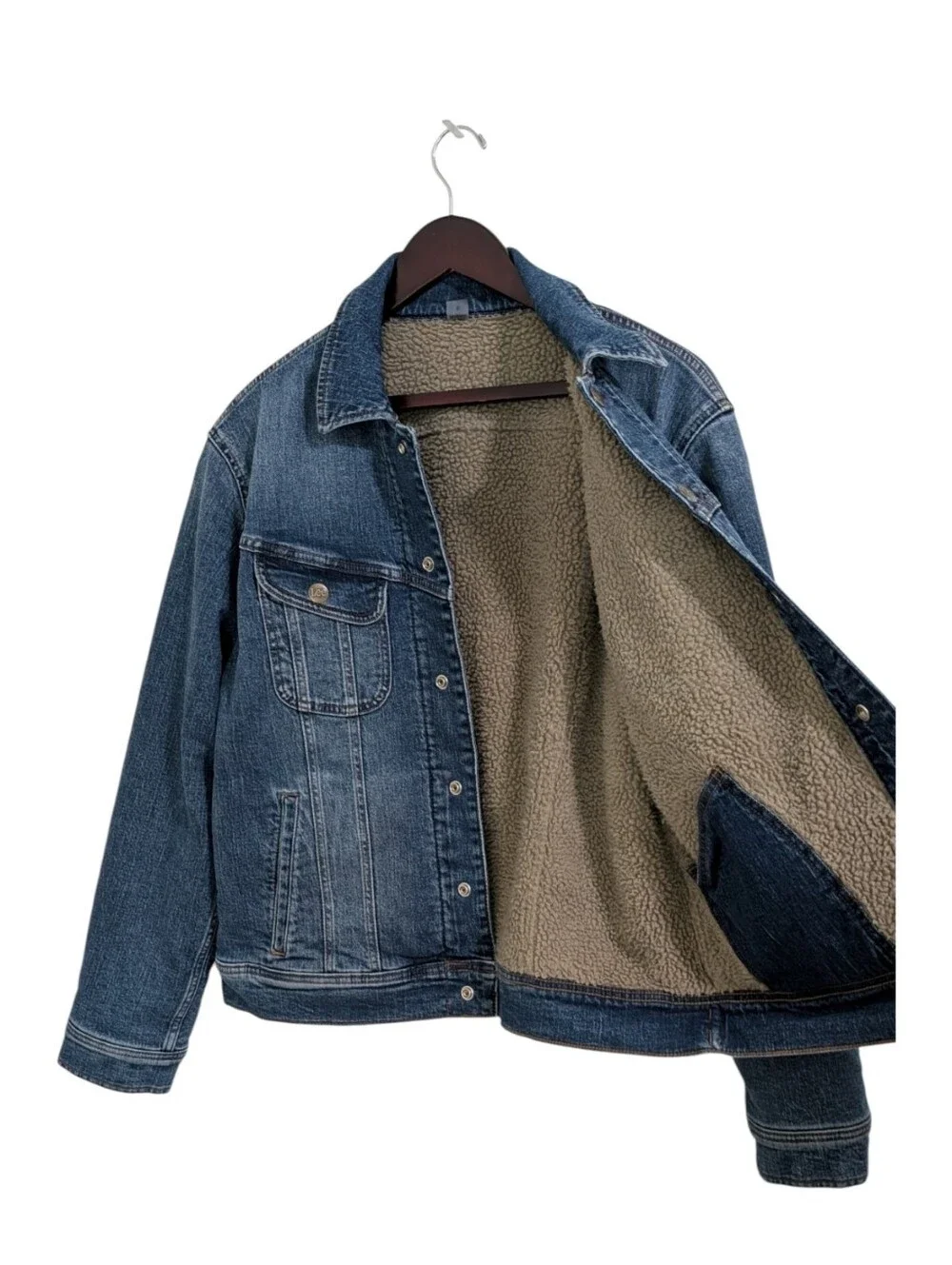 Lee Reversible Denim & Sherpa Fleece Jacket Men's Size S NWT